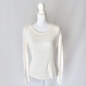 🕊 The Limited Openstitch Sheer Cut Sweater Medium